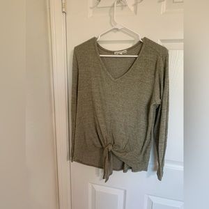 Cozy tie in front blouse